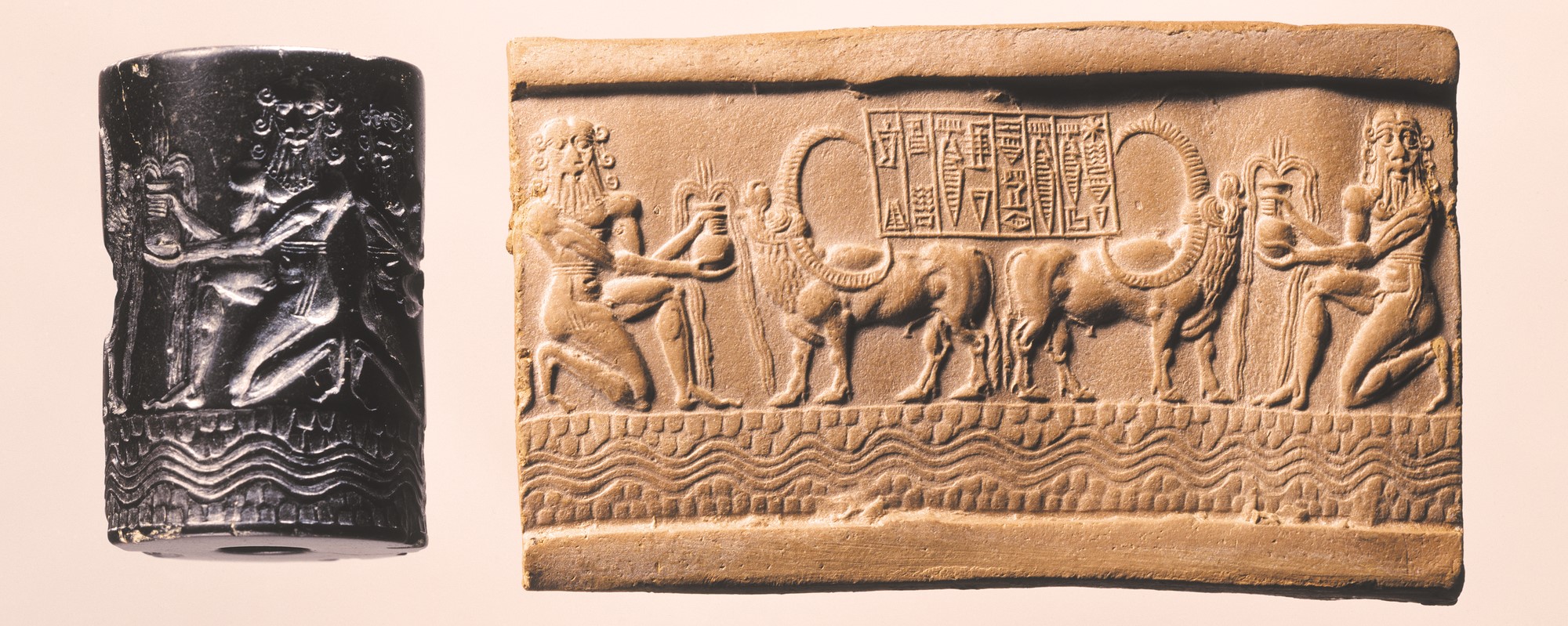 A Sumerian Wall Plaque Showing Libation Scenes (Illustration